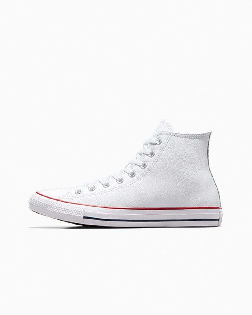 Zapatillas Altas Converse Chuck Taylor All Star Cuero Mujer Blancas | PE 4E8275